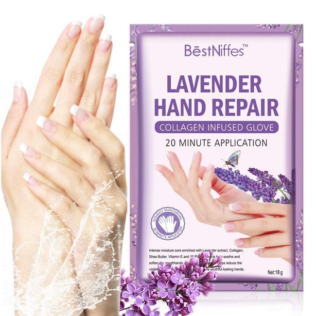 5er-Pack Handpeeling-Maske,feuchtigkeitsspendende Handschuhe,feuchtigkeitsspendende natürliche Therapiehandschuhe,Peeling-Handpeeling-Maske für trockene Hände