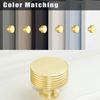 IAFVKAI 2 Pack Cabinet Knobs Brushed Brass Kitchen Knobs Aluminium Alloy Gold Drawer Knobs for Cabinet and Dresser Hardware Round Cupboard Knob