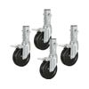 5 in. Locking Caster Wheel for Rolling Scaffold H.D. Hard Rubber 1"