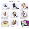 Mirror Powder Palette Solid Nail Powder Set of 4 Colors Mirror Nail Powder Gold Silver Nail Art Gel Nail Resin Metallic Powder with Tips (B)