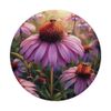 Echinacea Flower Blooming With Bees Around Graphic PopSockets Swappable PopGrip