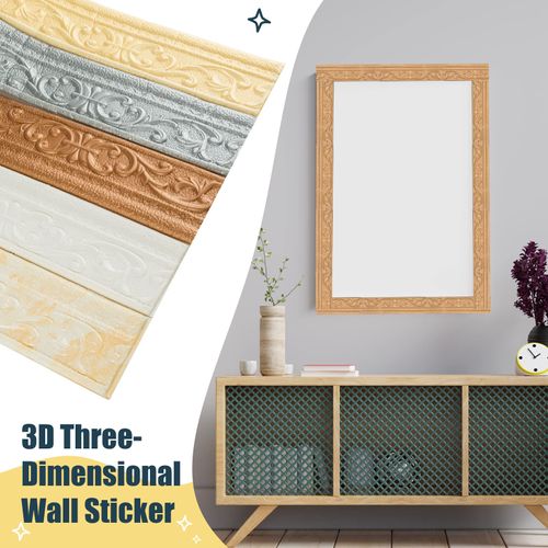 Glavatrix Flexible Foam Molding Trim, 181" x 3.1" Peel and Stick Crown Molding Wallpaper Border Self Adhesive 3D Wall Edging Lines Trim for Wall Edge, Ceilings, Countertops Home Decor (Gold)