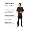 Chef Works Men's Springfield Chef Coat, Black, X-Large
