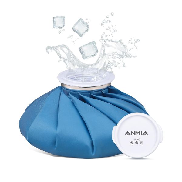 ANMIA Ice Pack Bags for Injuries Reusable, Cold Pack Water Bag Hot Bag for Pain Relief, Leak-Proof Elastic Ice Bag, Size 9''