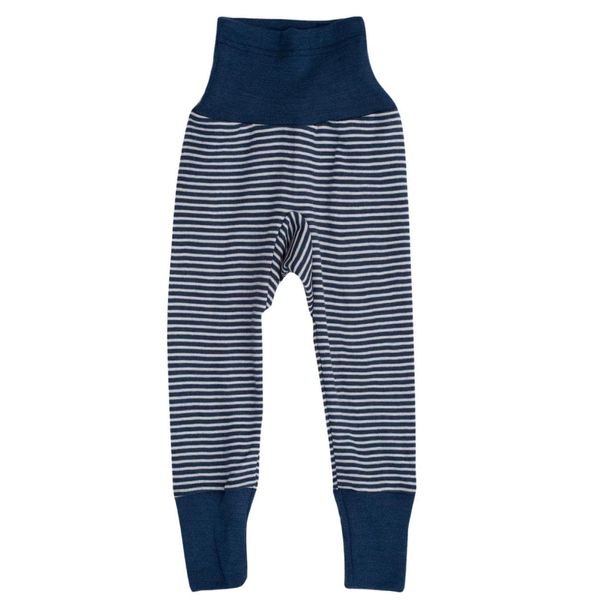 Cosilana Baby Pants, longleg with Elastic Waistband, 70% Wool 30% Silk (Stripes Blue, 18-30 Month (86/92))