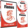 ANIMAL FLAMES CLIPART-VINYL CUTTER PLOTTER IMAGES-EPS VECTOR CLIP ART CD