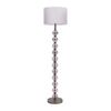 Quality Craft Floor Lamp with Linen Shade and 10 Inch Base Silver