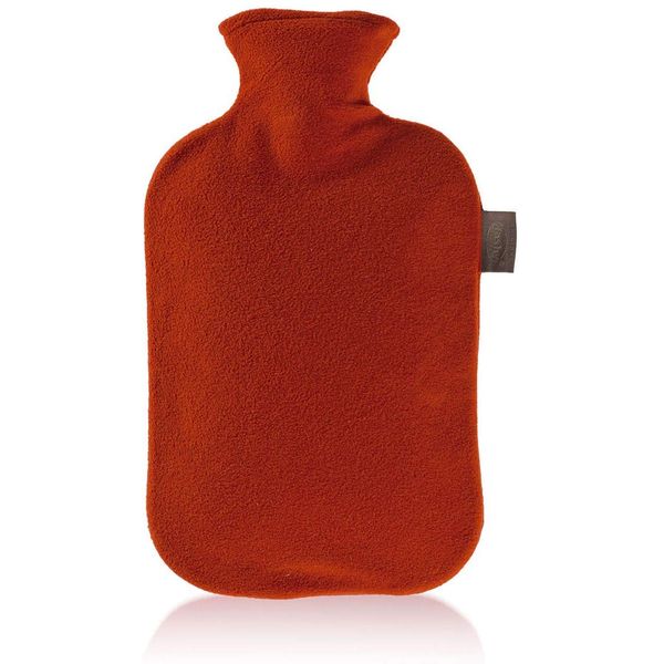 Fashy Hot Water Bottle with Fleece Cover Red 2.0L