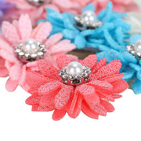 25Pcs Cute Pet Dog Cat Hair Bows Flowers Grooming Rubber Bands Decor Accessories