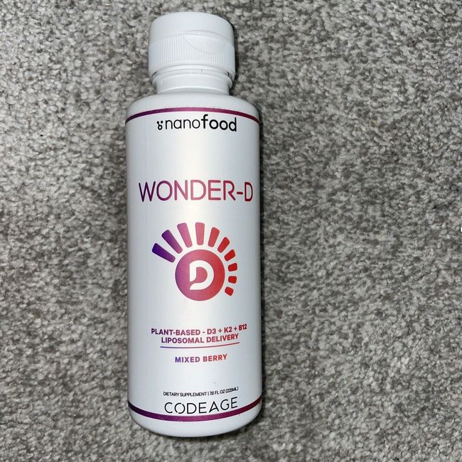 Codeage Liposomal Wonder-D Vegan Vitamin D3, K2, B12 Liquid Supplement Nanofood