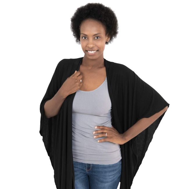 Bamboobies Women’s Open Nursing Shawl, Maternity Clothing for Breastfeeding, Black, One Size Fits All