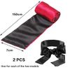 2 Pack Satin Eye Blindfold Smooth Satin Eye Cover Silk Sleep Mask Band Blinder for Sleeping Games 150cm Black Red