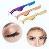 1 Pcs False Eyelashes Applicator, Remover Tweezer, Professional Stainless Steel Fake Lashes Comestic Tool, Eyelashes Clip for Girls, Women (Colourful)