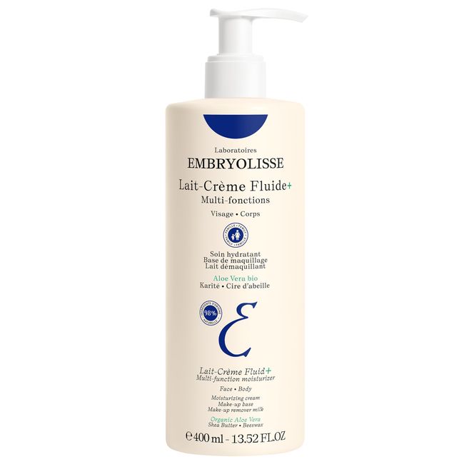 Embryolisse Lait Creme Fluid Face & Body Cream. Lightweight Moisturizer for All Skin Types. Hydrating Lotion with Shea Butter & Aloe Vera, 13.52 Fl Oz