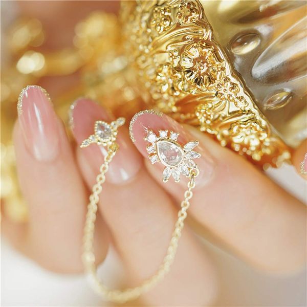 SIFASHION Unicorn Gemstone Pendant Phnom Pen Cherry Blossom Pink Beautiful Handmade Nail Art Solid Nail Tips 24PCS (Zircon Pendant)