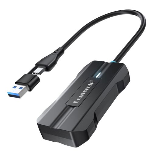 Lemorele Wireless CarPlay Adapter for Apple iPhone, Plug & Play Android Auto Dongle CarPlay Adapter, USB C/A Converts Wired to Wireless, No Latency from iOS 10+, Android 11+ to Screen