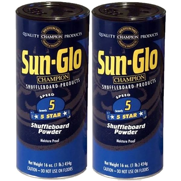 Twin Pack of Sun-Glo #5 Speed Shuffleboard Powder Wax