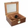 QUALITY IMPORTERS TRADING COMPANY Desktop Humidor, Capri Elegant, Tempered Glasstop, Spanish Cedar Divider, Brass Ring Glass Hygrometer, Holds 25 to 50 Cigars