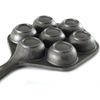 Norpro Cast Iron Stuffed Pancake Pan, Munk/Aebleskiver, 2" / 5cm diameter, Black