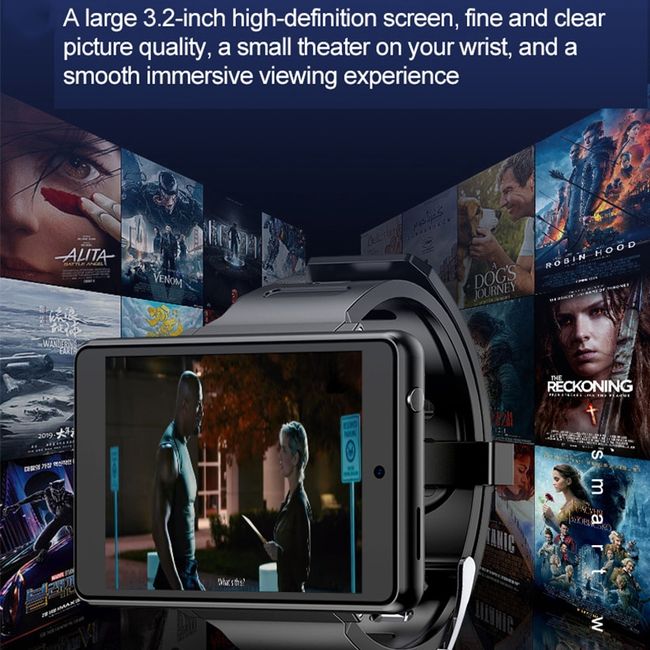KOM3 4G Internet Smart Watch Phone 4GB 64GB Android 9.0 GPS 1.99