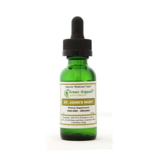 Green Organic Supplements' St. John’s Wort, Liquid Extract and Filtered Water