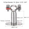 sourcing map Wall Mount Ceiling Mount Pipe Support, 304 Stainless Steel Adjustable Pipe Strap Clamp for 19-22mm Pipe
