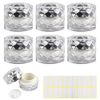 Cinece Cream Case, Subdivided Containers, 6 Pieces, Labels, Clear, Cosmetics, Gel, Refill, Storage, Cute, Travel, Portable, Transparent, (Silver)