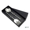 Elyon Reef Knot Reflective Silver Salad Serving Set Indian Artisan Made Forged