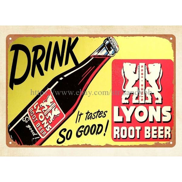 Lyons Root Beer metal tin sign modern kitchen wall decor