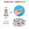 Glarks 50Pcs 1/4''-20UNC 304 Stainless Steel Rivet Nuts Flat Head Threaded Insert Nutserts Rivnuts Set