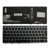 Power4Laptops UK Layout With Pointer Silver Frame Backlit Black Replacement Laptop Keyboard Compatible With HP EliteBook 830 G5