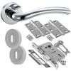 Assisi Door Handle Set - Lock Door Pack - Polished Chrome