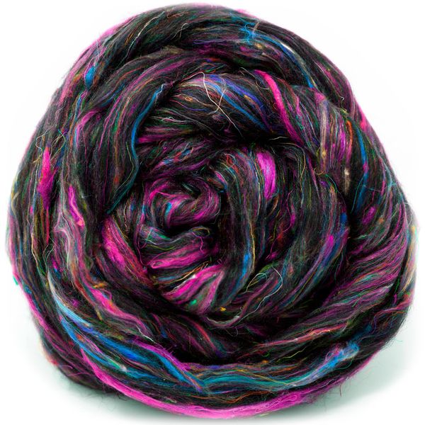 Merino & Sari Silk Fiber Blend for Spinning & Felting. Super Soft Combed Top. Nirvana