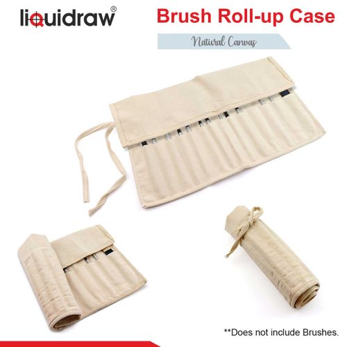 Liquidraw Paint Brush Holder Roll Up Brush Bag 30 Pocket Case Storage Pouch Make up Brush Case