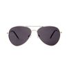 Gravity Shades Silver Frame Black Lenses Aviator Sunglasses