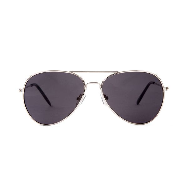 Gravity Shades Silver Frame Black Lenses Aviator Sunglasses