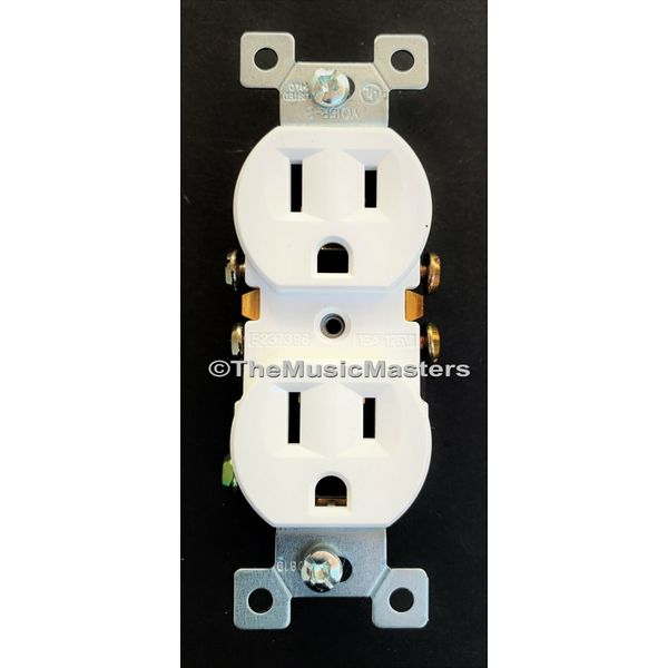 White AC Electric Power Duplex Wall OUTLET RECEPTACLE Residential Replacement