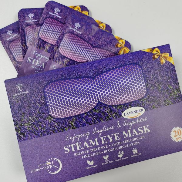 Sleep Mask,Steam Eye Mask for Travel Essentials, Warm Compress for Eyes,Heated Eye Masks for Dark Circles and Puffiness & Soothe Tired Eyes, Self Care SPA Relaxation Gifts for Women Lavender 20 Pc