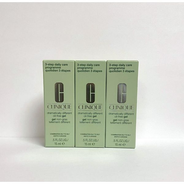 4x Clinique Dramatically Different Moisturizing Gel 0.5oz/15ml Travel Size Boxed