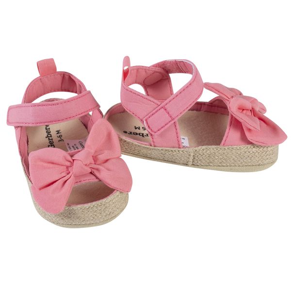 Gerber Baby Girls Espadrille Sandal Crib Shoe, Coral Pink, 6 9 Months Infant