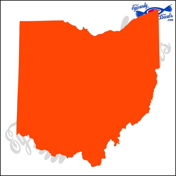 Eyecandy Decals Ohio State Shape 6 INCH Decal Sticker Orange