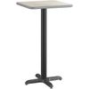 24" Square White Laminate Table Top With Base - Bar Height Restaurant Table