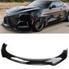 For Chevy Camaro SS Glossy Black Front Bumper Lip Splitter Spoiler Dual-Layer