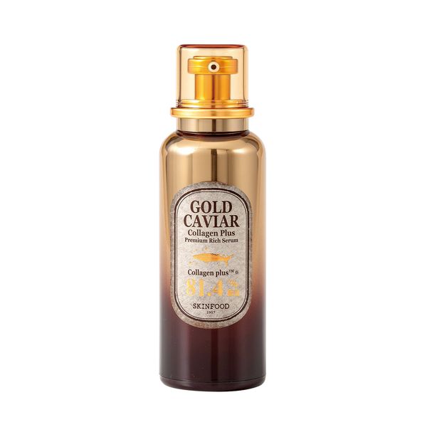 Skin Food Gold Caviar Collagen Plus Premium Rich Serum Beauty Ingredients Shine Firmness Gold Korean Cosmetics Caviar Collagen Luxury Care SKINFOOD