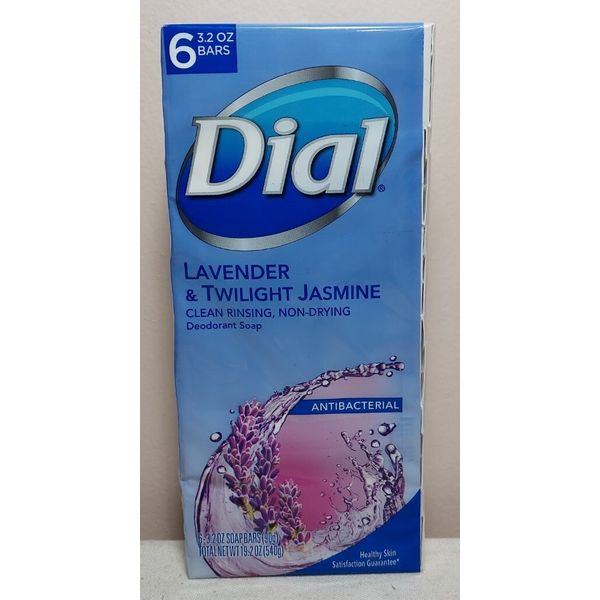Dial Bar Soap LAVENDER & TWILIGHT JASMINE 6 ct 3.2 oz Bars NOS