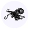 24 x 40mm Round 'Octopus' Stickers (SK00005529)