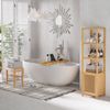 2 Tier Bamboo Bathroom Stool Spa Shower Stool Seat Organizer Stand