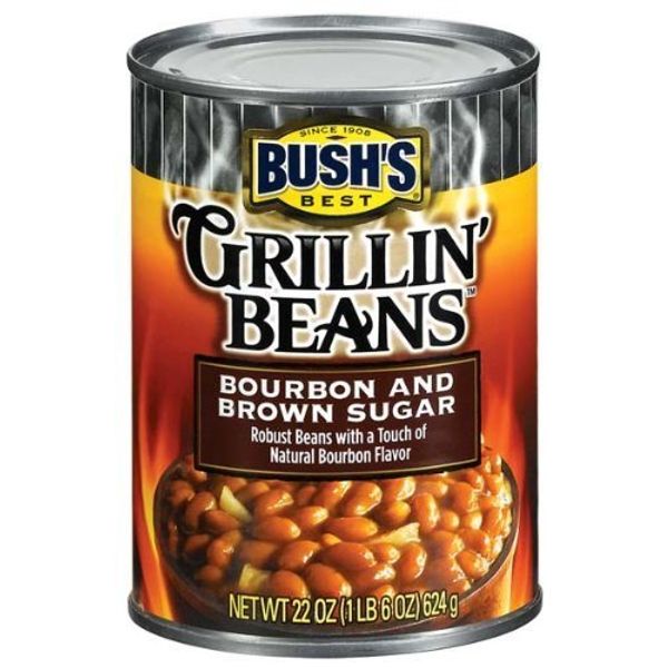 Bush's Best Baked Beans, Grillin' Bourbon and Brown Sugar, 22 Oz (Pack of 6)