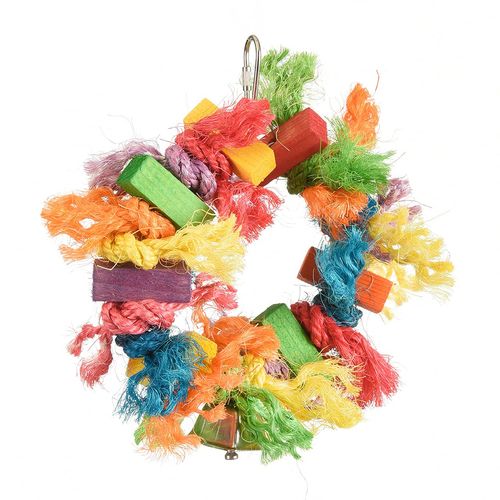 Featherland Paradise, Colorful Sisal Bird Toy, Encourages Preening, Wreath