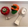 Bell Pepper countertop Set - Soap Dispenser, Scouring Pad Holder & Spoon rest